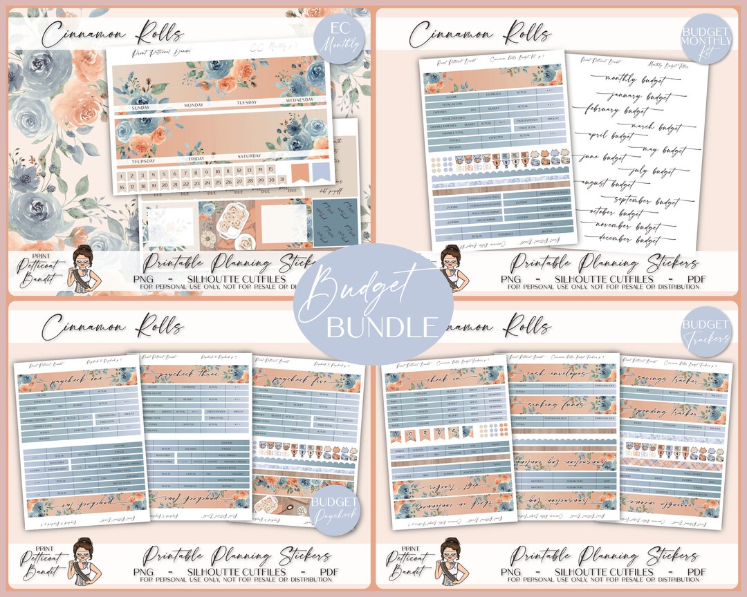 Printable Erin Condren Monthly Budget Bundle | Budget Planner Stickers ...