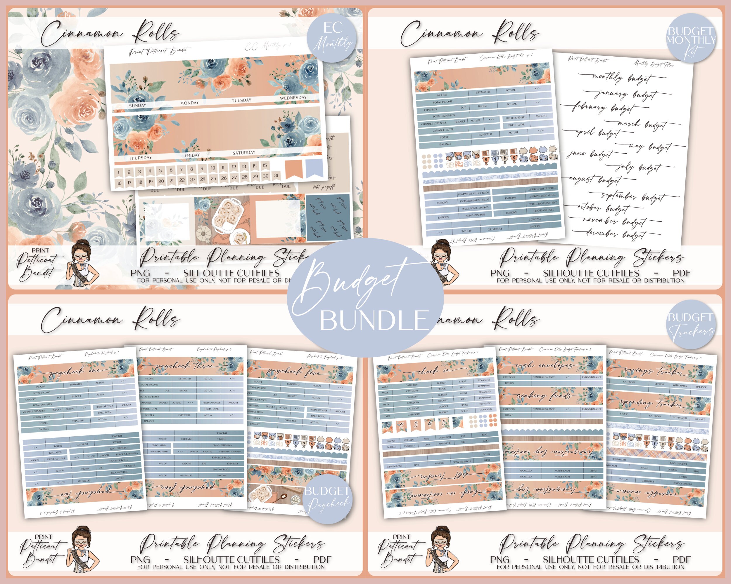 Printable Erin Condren Monthly Budget Bundle Budget Planner - Etsy