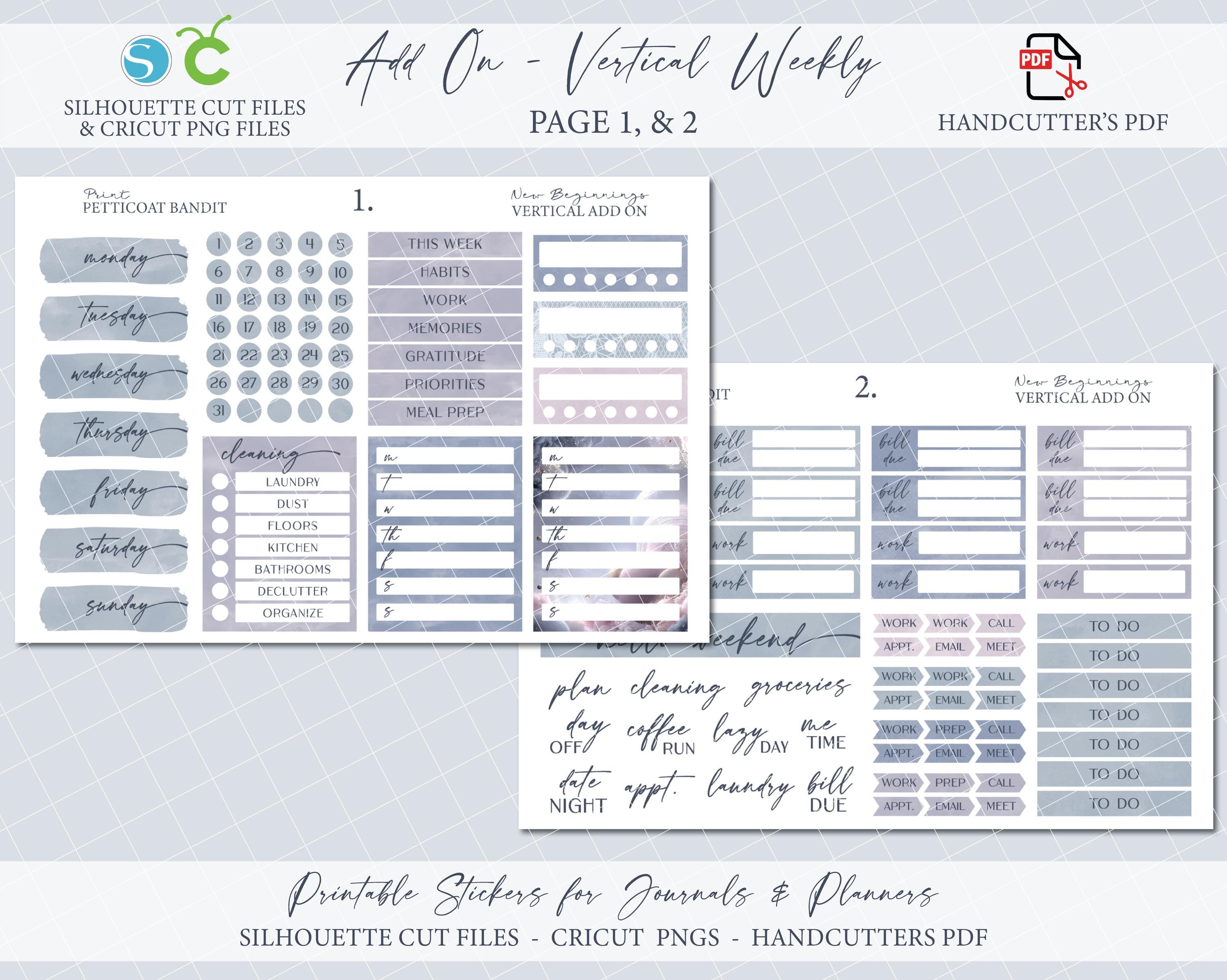 New Years Printable Add on Vertical Weekly Planner Sticker Kit - New ...