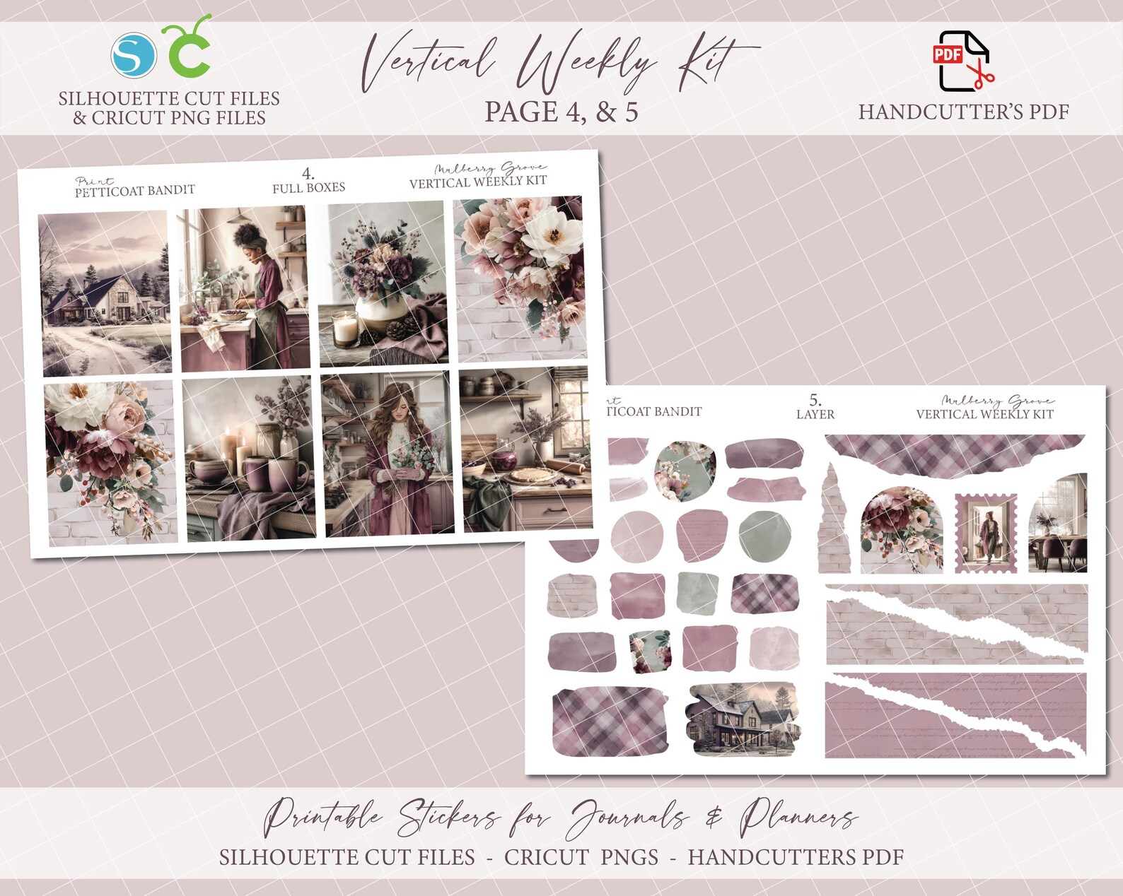 Winter Printable Vertical Weekly Planner Sticker Kit - Mulberry Grove ...