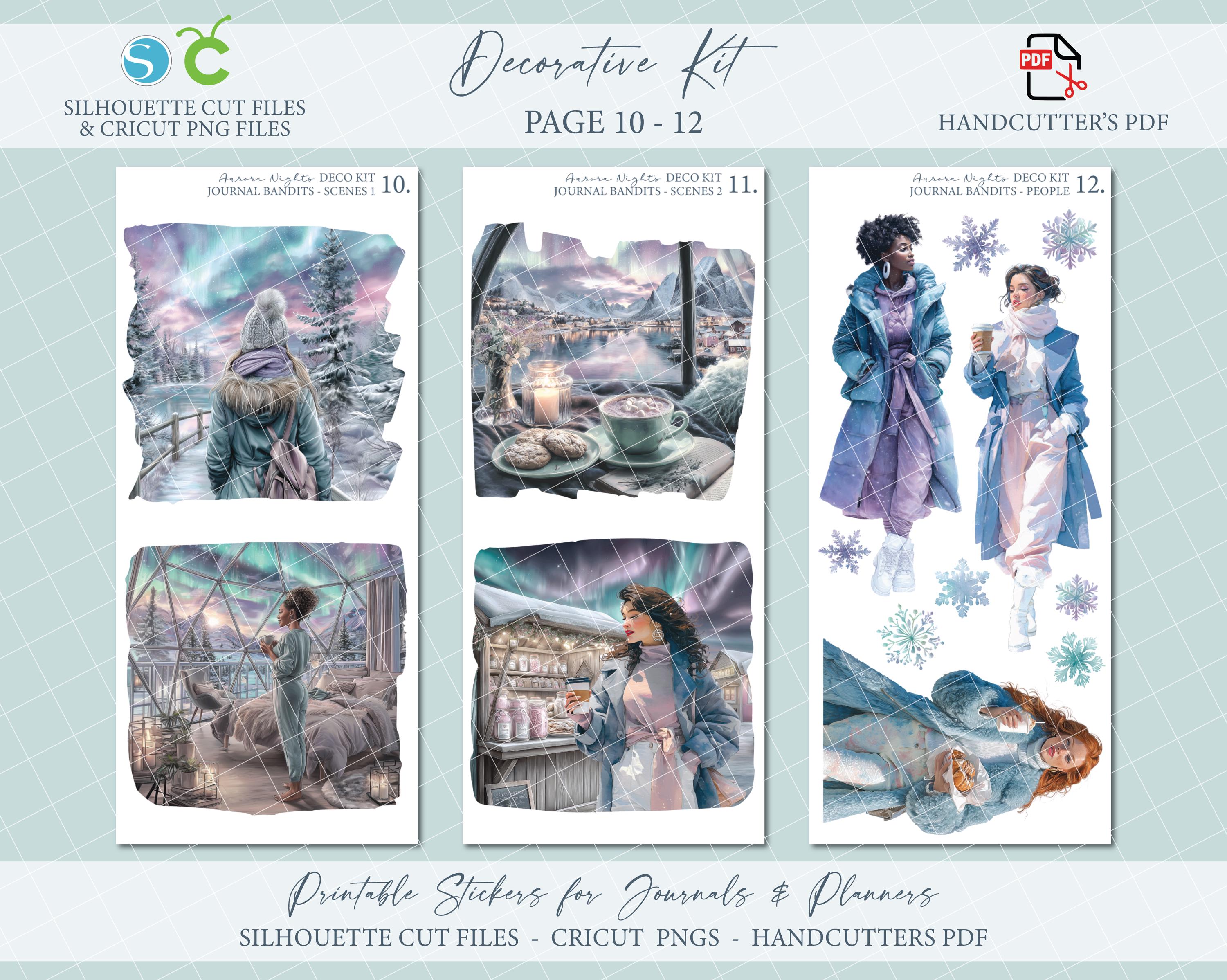 Winter Printable Decorative Sticker Kit - Aurora Nights | Journal ...