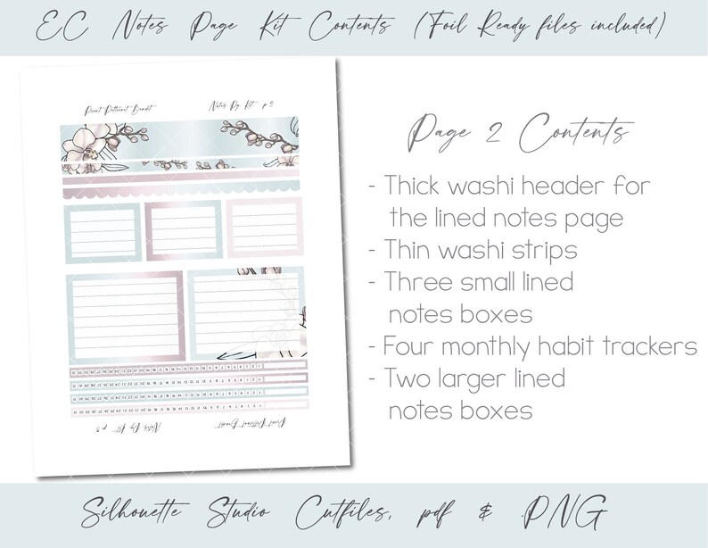 Printable Erin Condren Notes Page Kit 2021 &amp; 2022 Monthly | Etsy