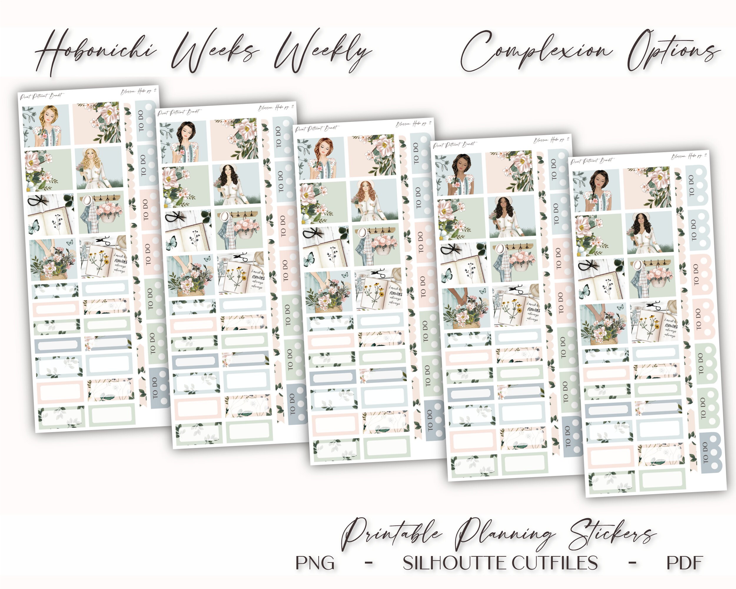 Printable Hobonichi Weeks Weekly Planner Kit Blossom Foil - Etsy