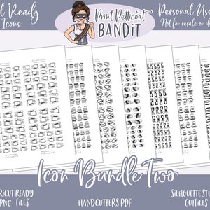 FOIL READY Decorative Icon Planner Sticker Bundle | Bundle One Dainty Foil Stickers | Silhouette cut files | Cricut .png | Pdf | xclusive