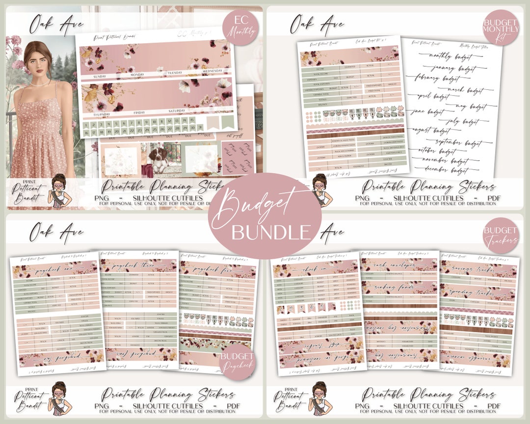 Printable Erin Condren Monthly Budget Bundle | Budget Planner Sticker ...