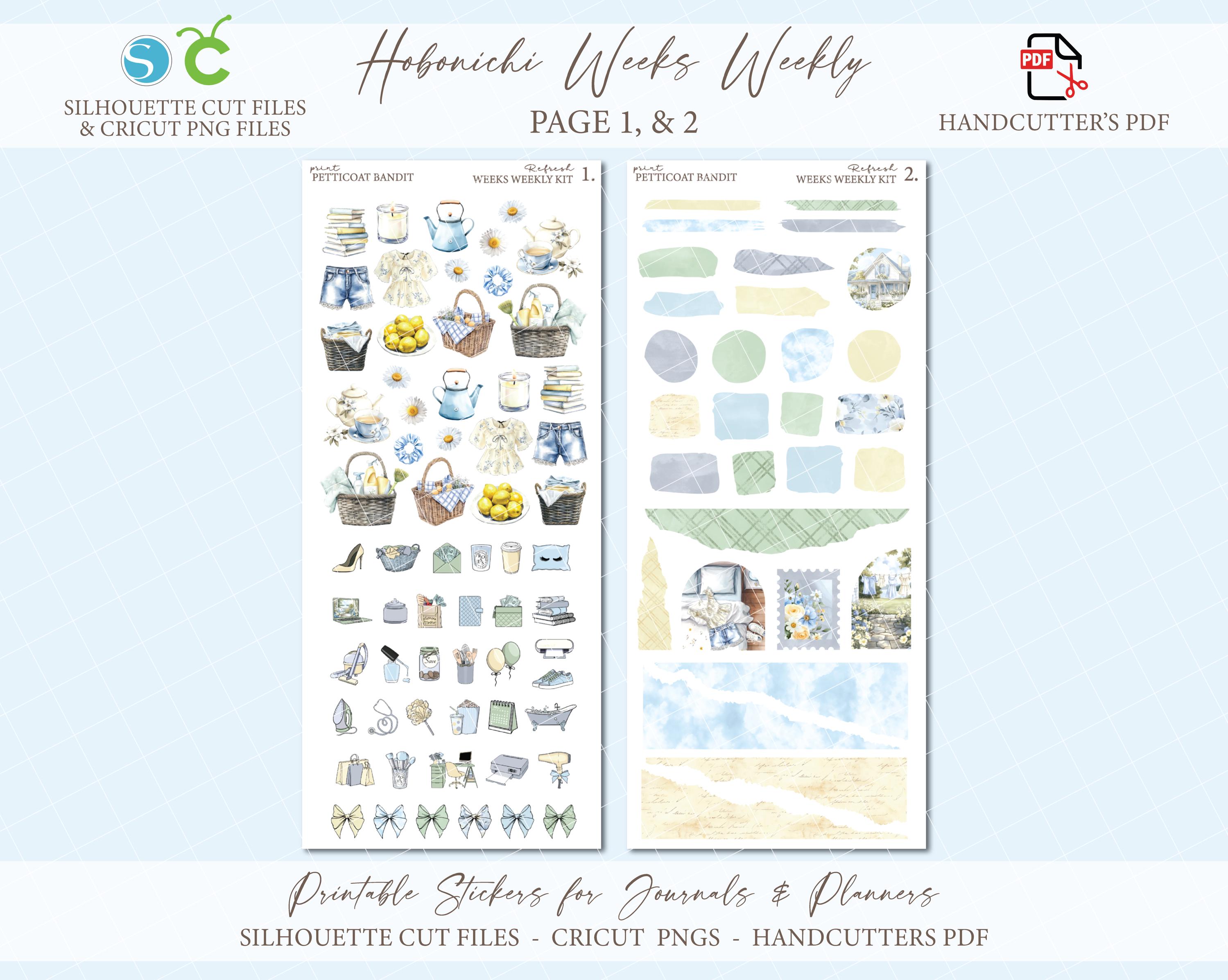 Printable Hobonichi Weeks Weekly Planner Kit - Refresh | Silhouette Cut ...