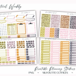 Printable Vertical Weekly Planner Sticker Kit Seance Foil Ready ...