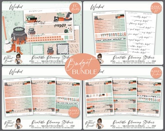 Printable Erin Condren Monthly Budget Bundle | Budget Planner Sticker Kit | Finance Kit | Silhouette Cutfiles PDF | Cricut PNG | Wicked