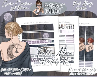 Erin Condren Monthly Kit (2021 & 2022) | Foil Ready | Printable Planner Stickers | Silhouette Cutfiles | Cricut PNG | PDF | Full Moon