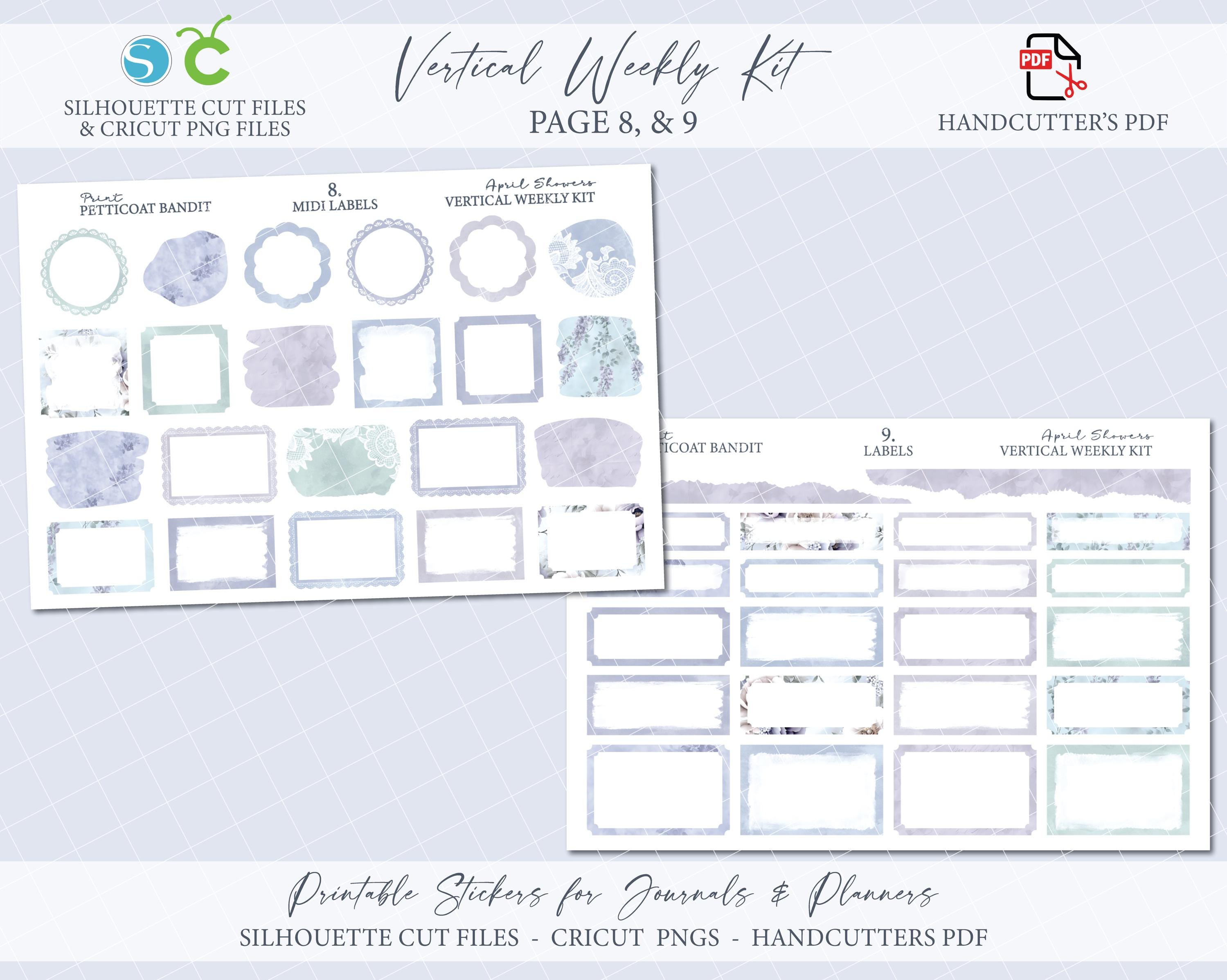 Spring Printable Vertical Weekly Planner Sticker Kit - April Showers ...