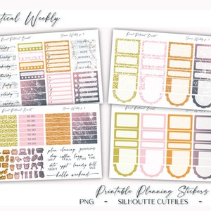 Printable Vertical Weekly Planner Sticker Kit Seance Foil Ready ...