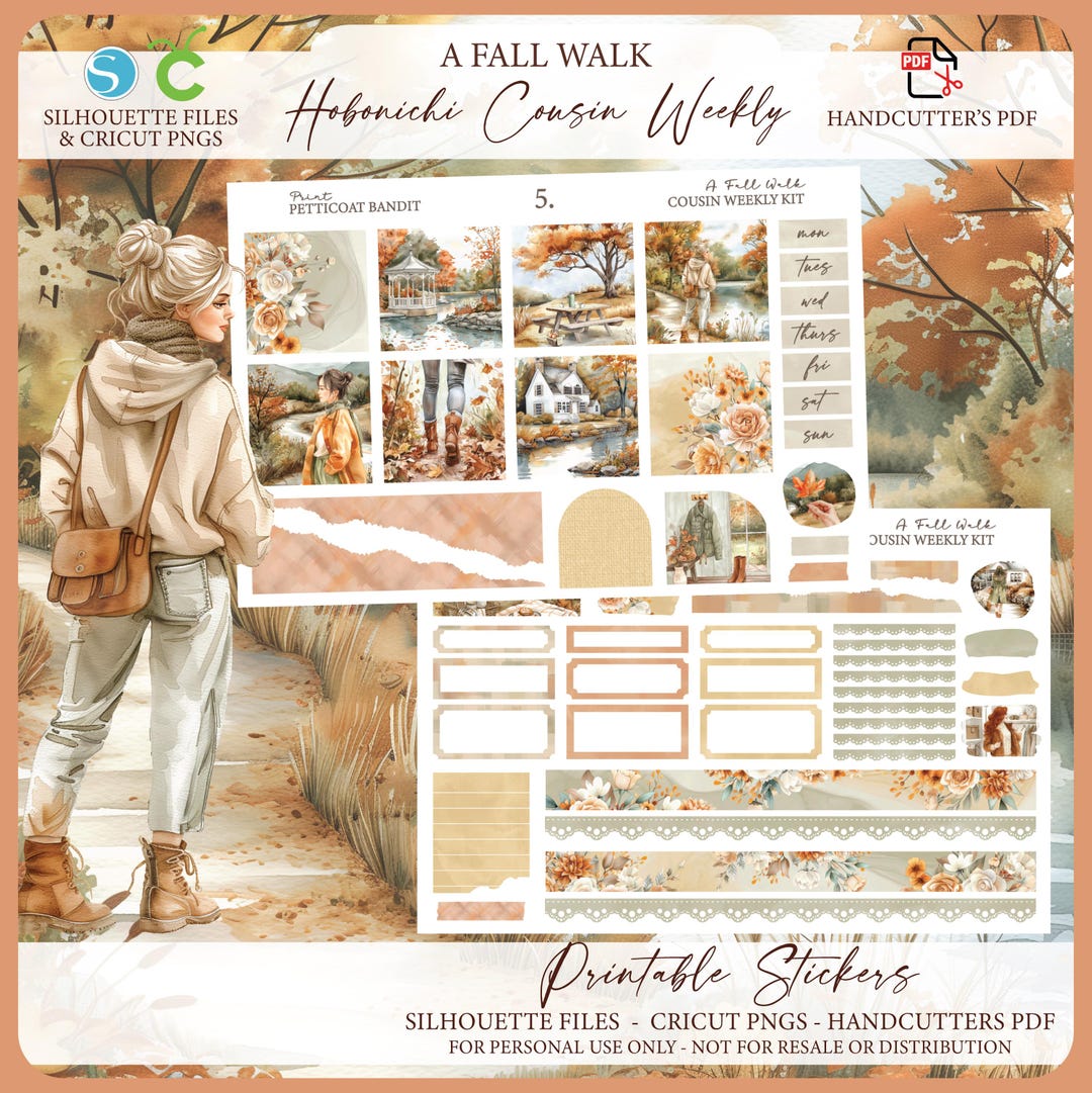 Printable Hobonichi Cousin Weekly Planner Kit - A Fall Walk ...