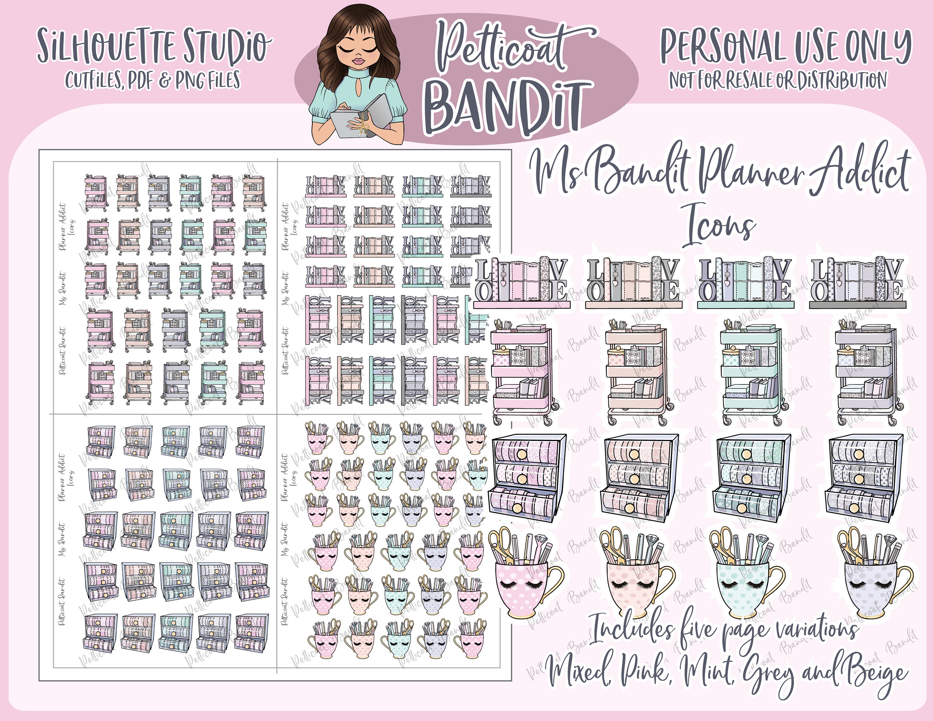 Bandit Addict Icons Printable Icon Stickers - Etsy España