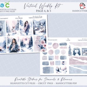 Printable Vertical Weekly Planner Sticker Kit - Winter's Song ...