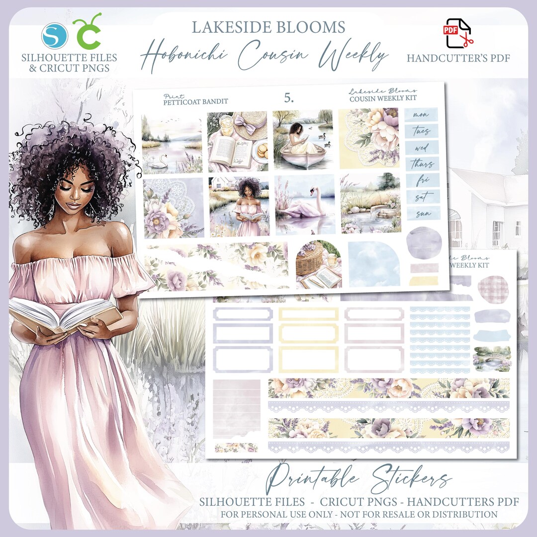Spring Printable Hobonichi Cousin Weekly Planner Kit - Lakeside Blooms ...