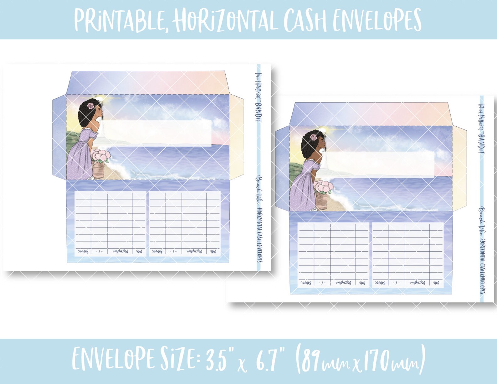 8 Printable Horizontal Cash Envelopes Transaction Tracker - Etsy