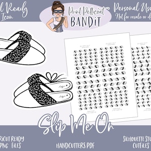 FOIL READY Decorative Icon Planner Stickers | Slip Me On Dainty Foil Stickers | Silhouette cut files | Cricut .png | Pdf | xclusive