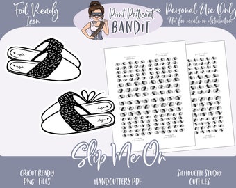 FOIL READY Decorative Icon Planner Stickers | Slip Me On Dainty Foil Stickers | Silhouette cut files | Cricut .png | Pdf | xclusive