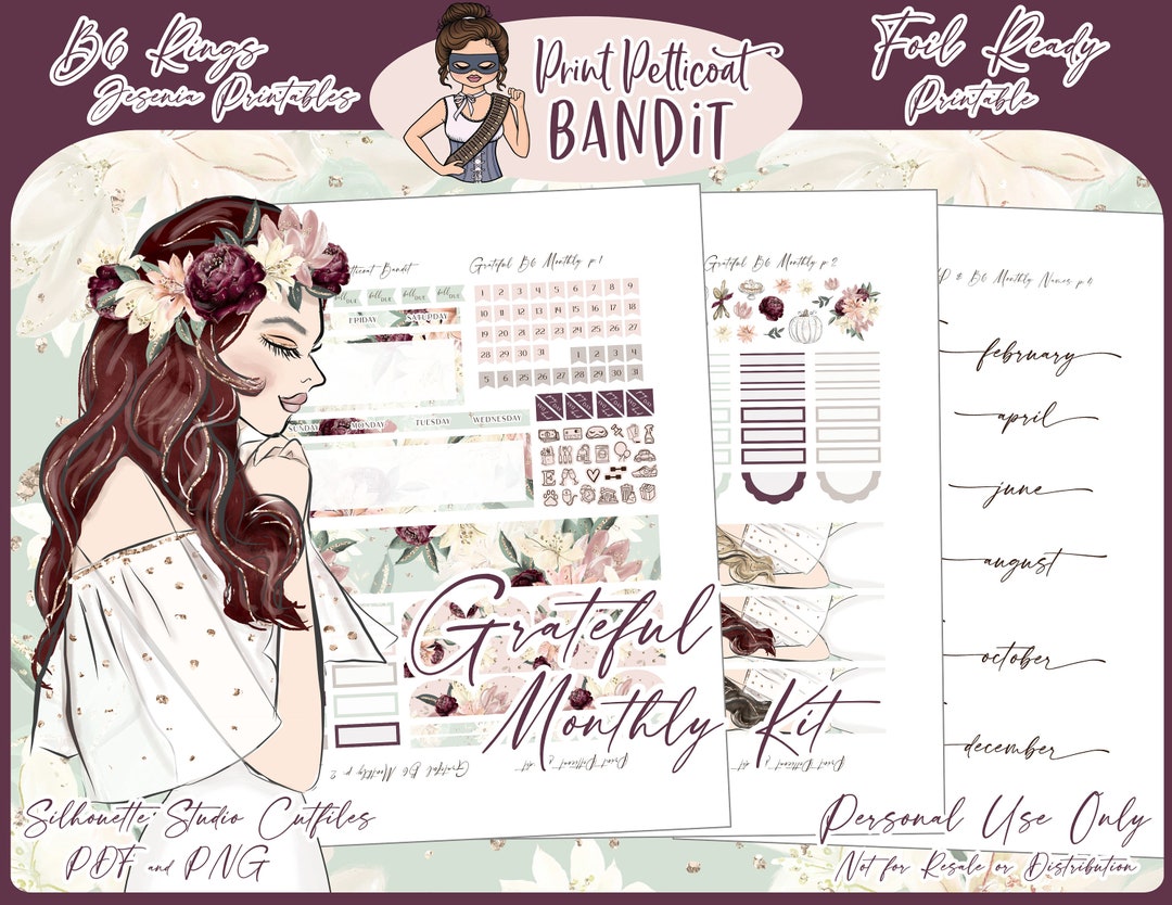 Foil Ready Jesenia Printables B6 Rings 2021 Monthly Kit Etsy