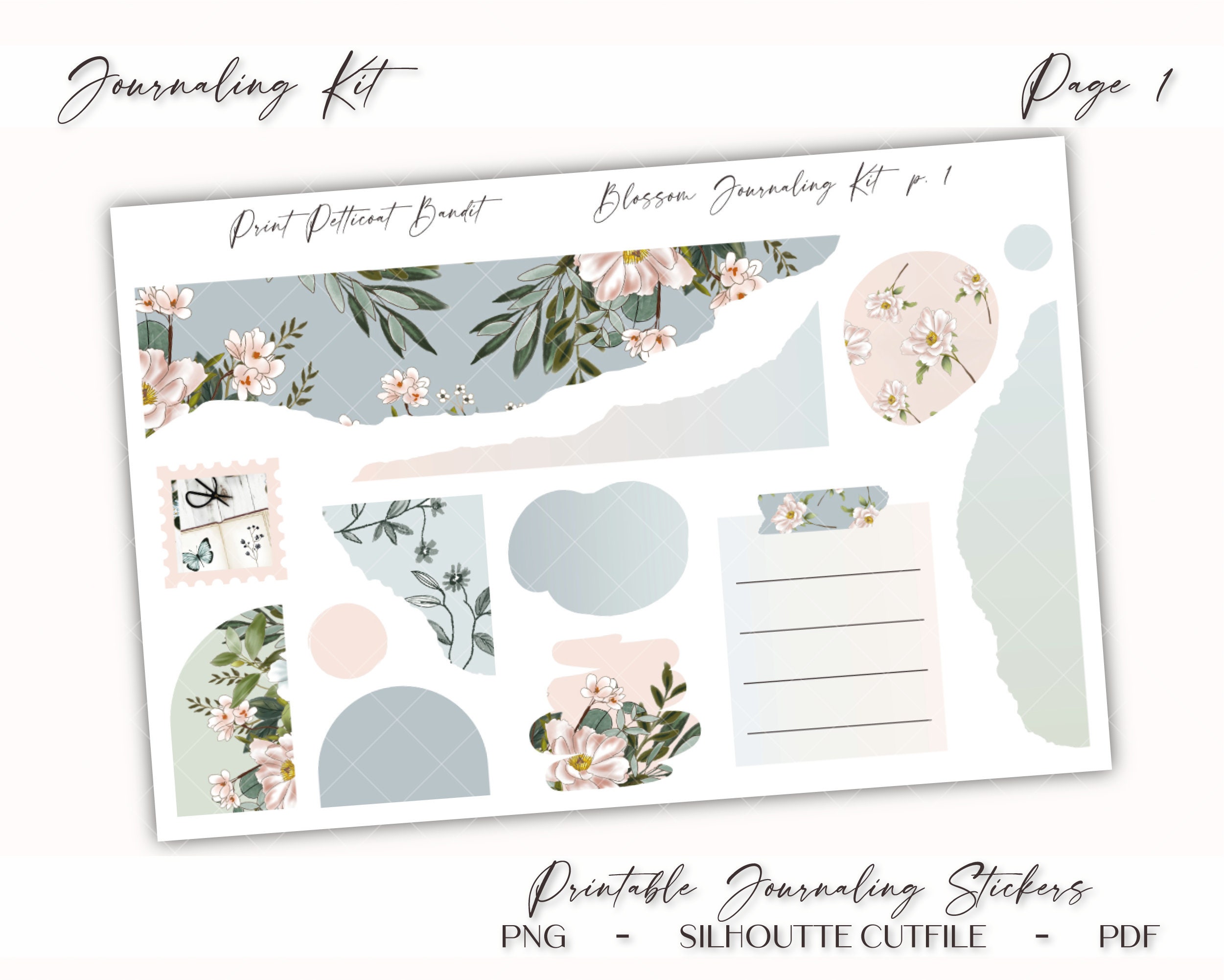 Printable Journaling Sticker Kit Seasons Creepings Journal