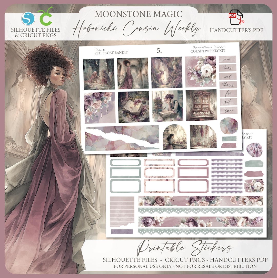 Halloween Printable Hobonichi Cousin Weekly Planner Kit -moonstone ...