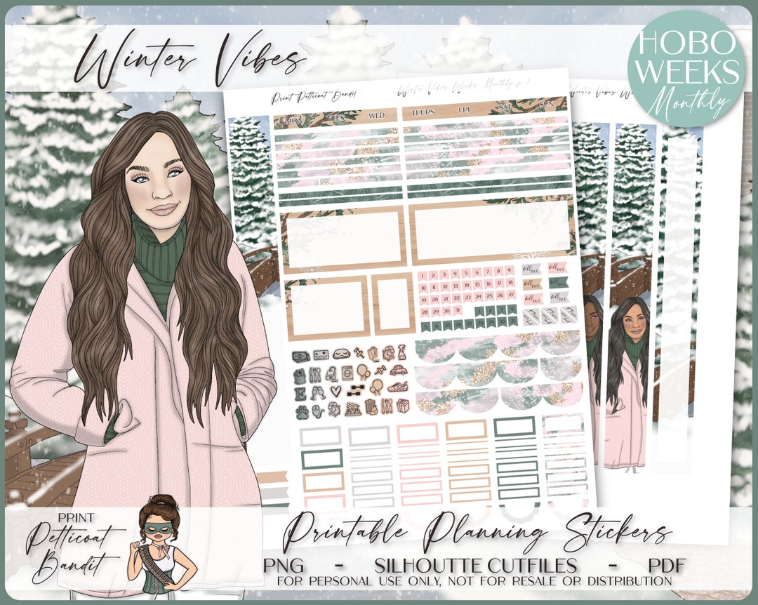 Printable Hobonichi Weeks Monthly Planner Kit Winter Vibes Foil Ready ...
