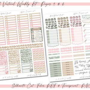 Printable Vertical Weekly Planner Sticker Kit Winter Evergreen Foil ...