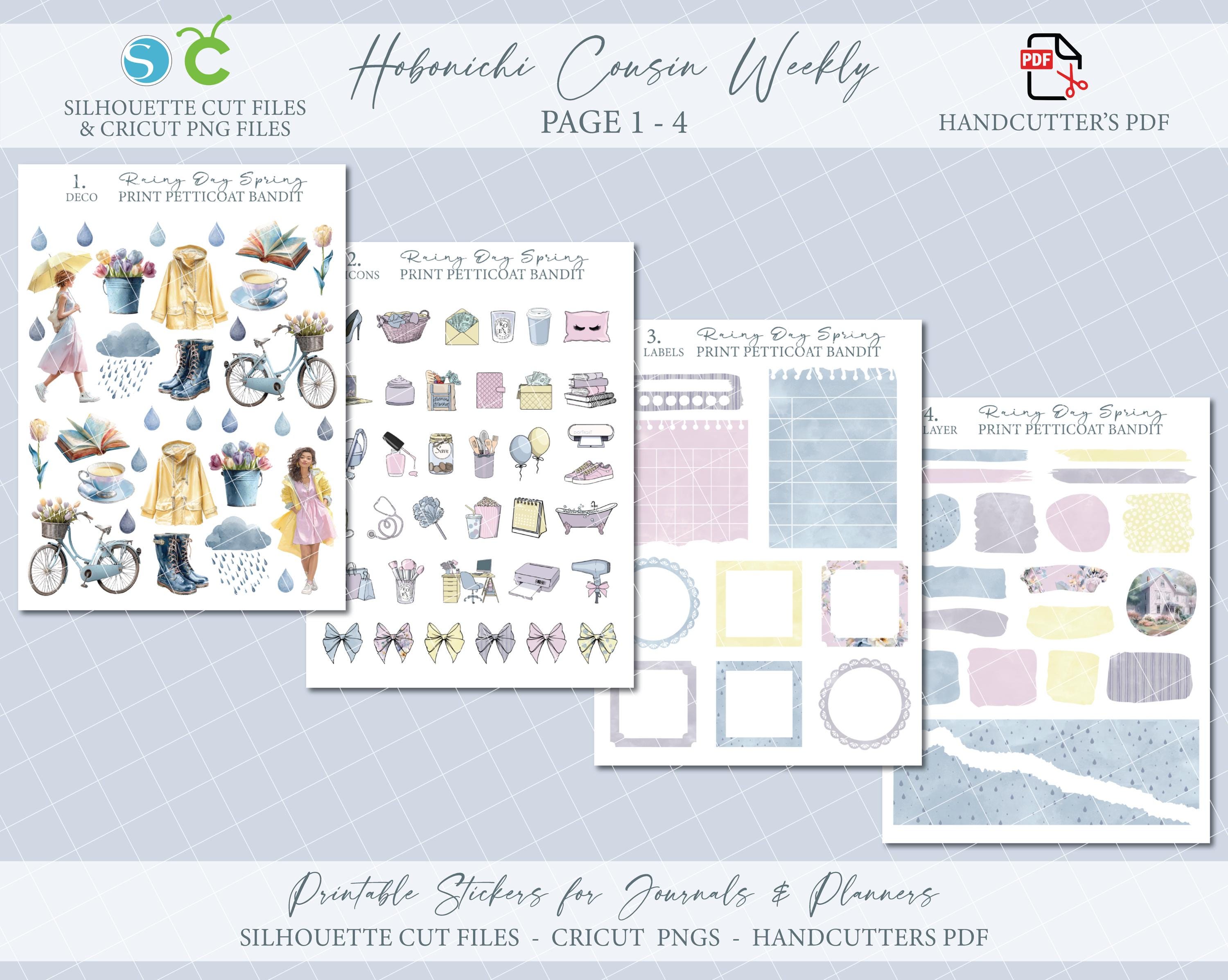 Spring Printable Hobonichi Cousin Weekly Planner Kit - Spring Rain ...