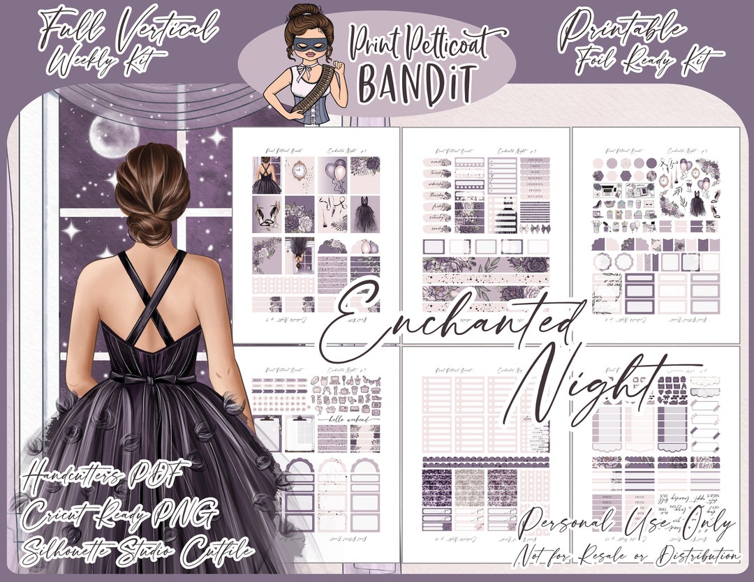 Printable Vertical Weekly Planner Sticker Kit Enchanted - Etsy Australia