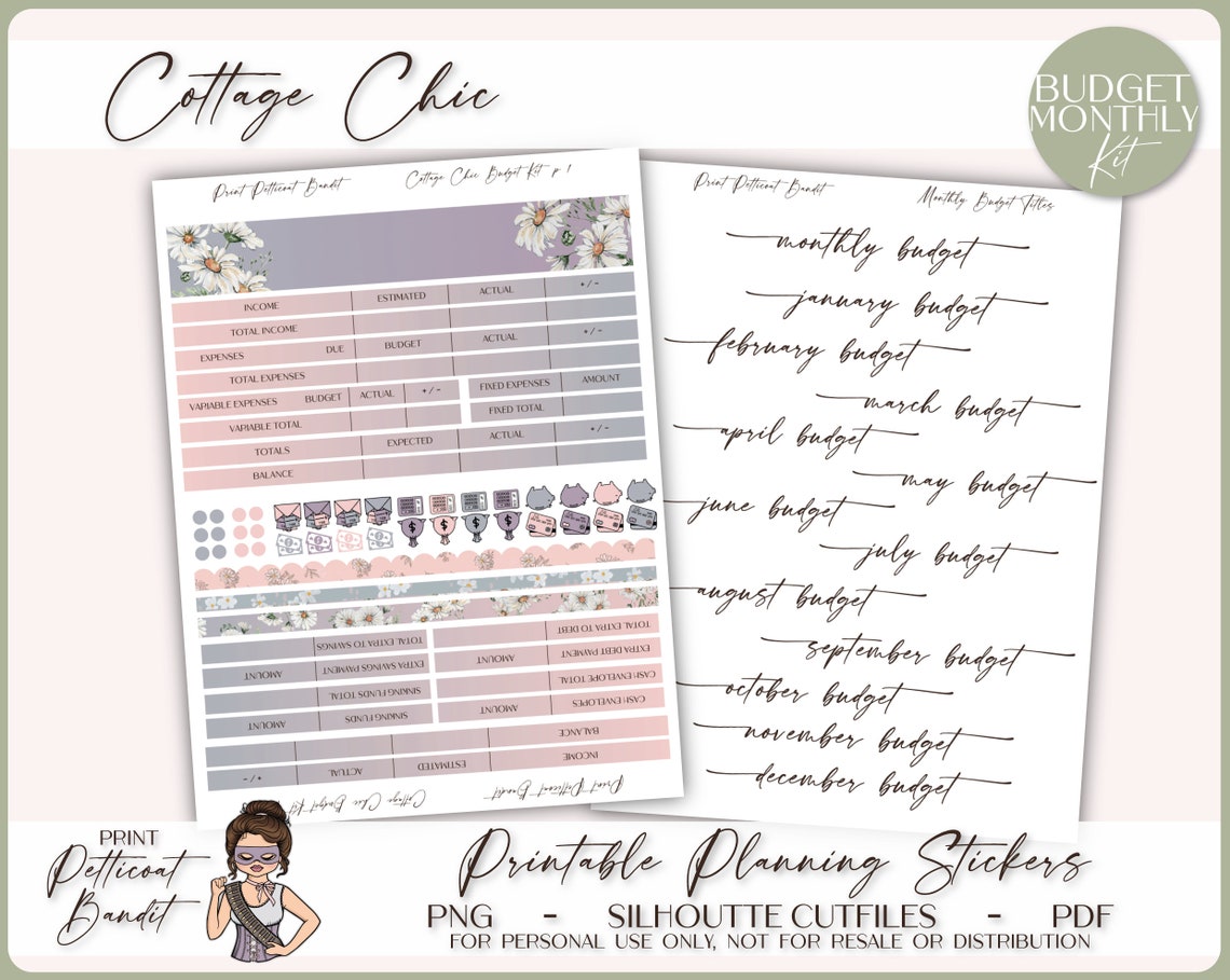 Printable Erin Condren Monthly Budget Bundle Budget Planner - Etsy