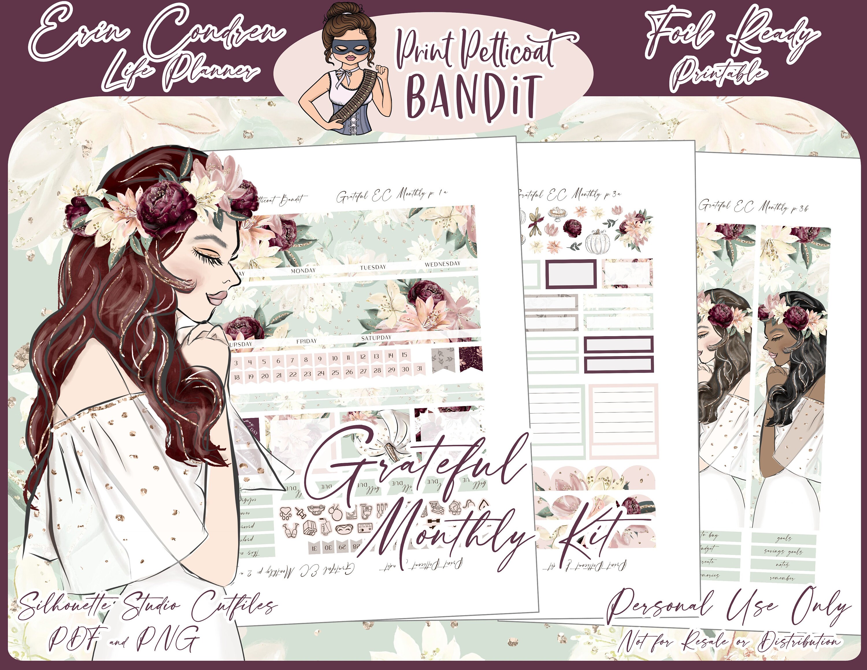 Printable Erin Condren Monthly Budget Bundle Budget Planner - Etsy