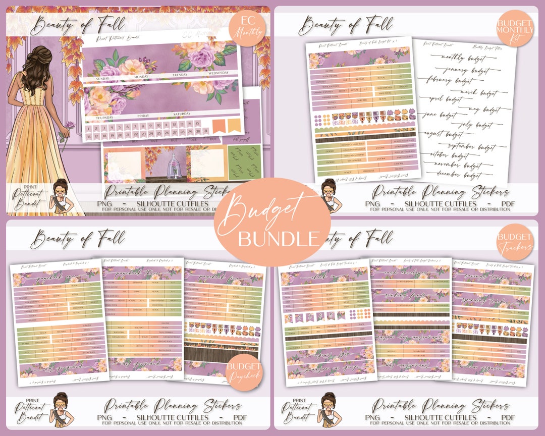 Printable Erin Condren Monthly Budget Bundle | Budget Planner Sticker ...