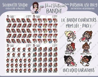 Lil' Bandit Printable Character Stickers - Mom Life | DIY Planner Stickers | Silhouette Cut Files | Printable Stickers