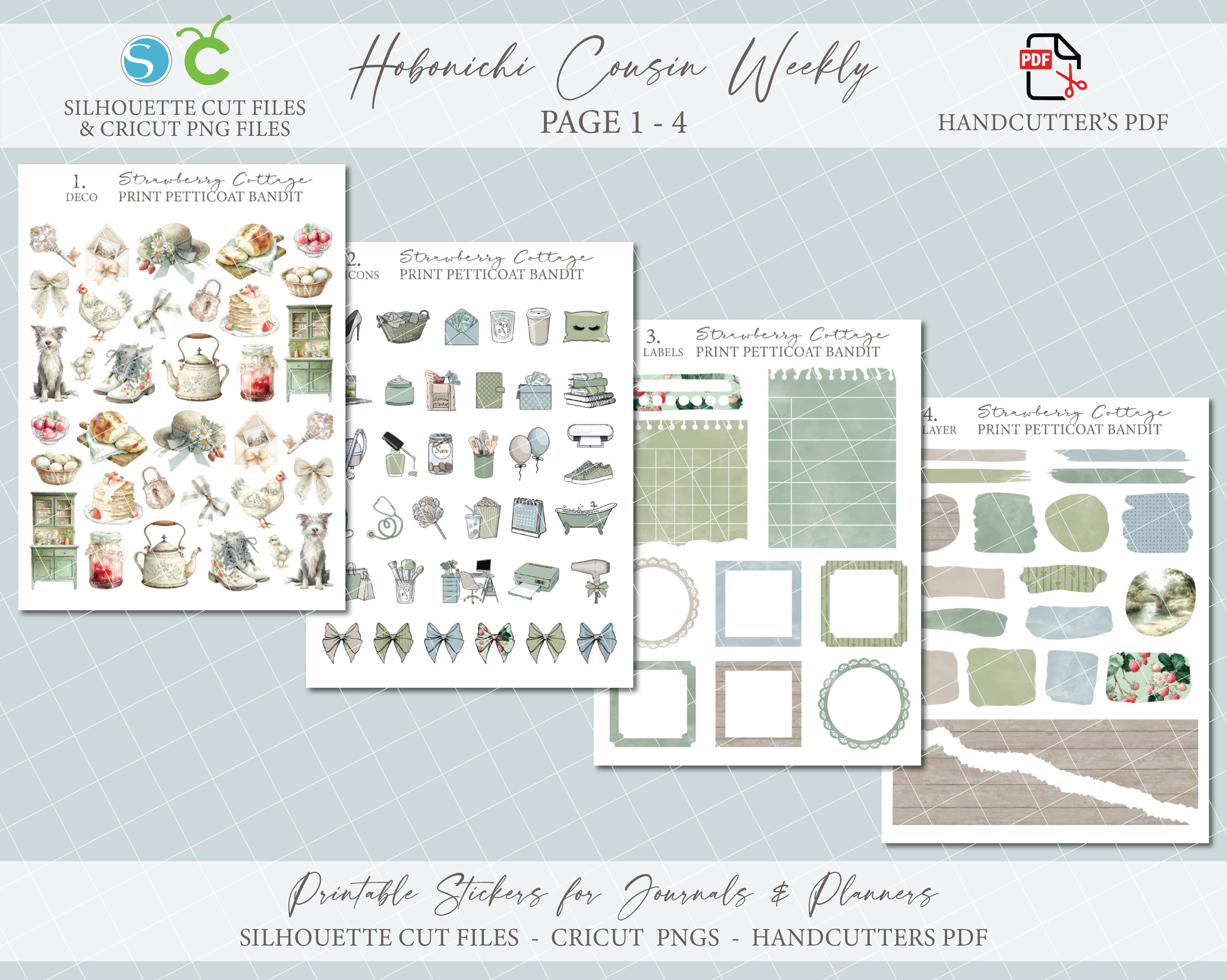 Printable Hobonichi Cousin Weekly Planner Kit - Strawberry Cottage ...