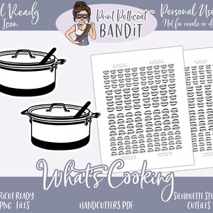 FOIL READY Decorative Icon Planner Stickers | Whats Cooking Dainty Foil Stickers | Silhouette cut files | Cricut .png | Pdf | xclusive