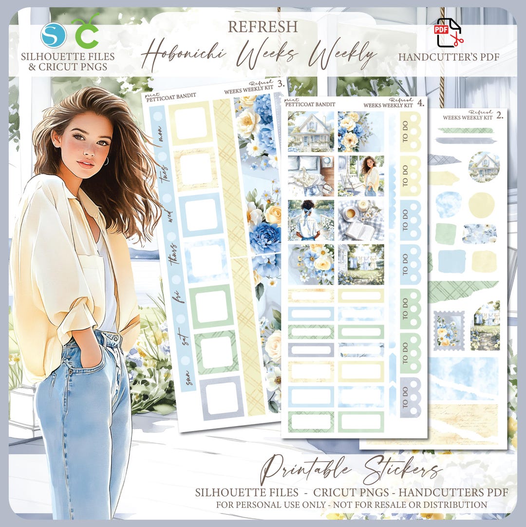 Printable Hobonichi Weeks Weekly Planner Kit - Refresh | Silhouette Cut ...