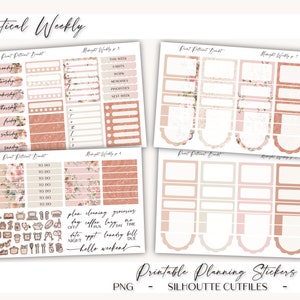 Printable Vertical Weekly Planner Sticker Kit Midnight Foil Ready Silhouette Cut Files Cricut png EC Weekly Sticker Kit image 5