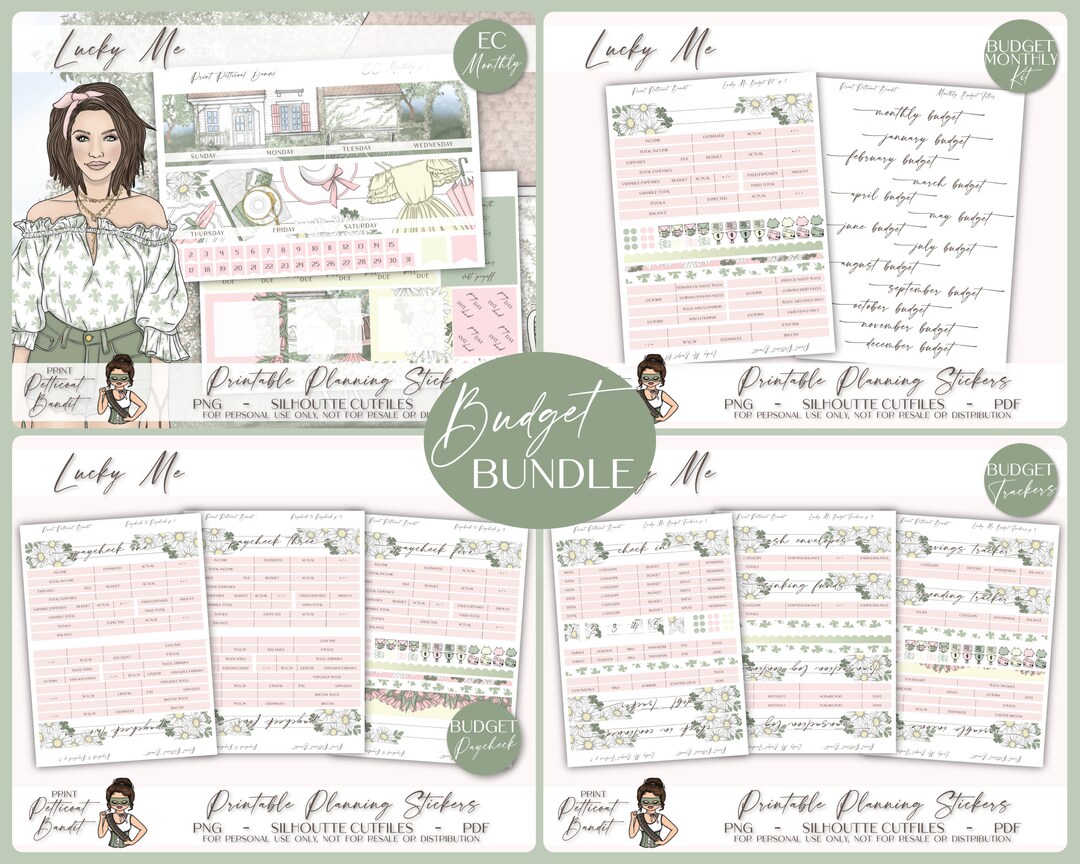 Printable Erin Condren Monthly Budget Bundle | Budget Planner Sticker ...