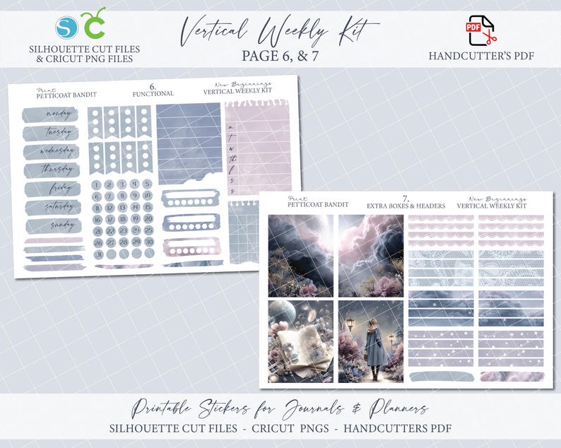 New Years Printable Vertical Weekly Planner Sticker Kit - New ...