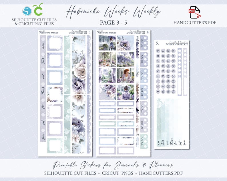 Spring Printable Hobonichi Weeks Weekly Planner Kit - April Showers ...