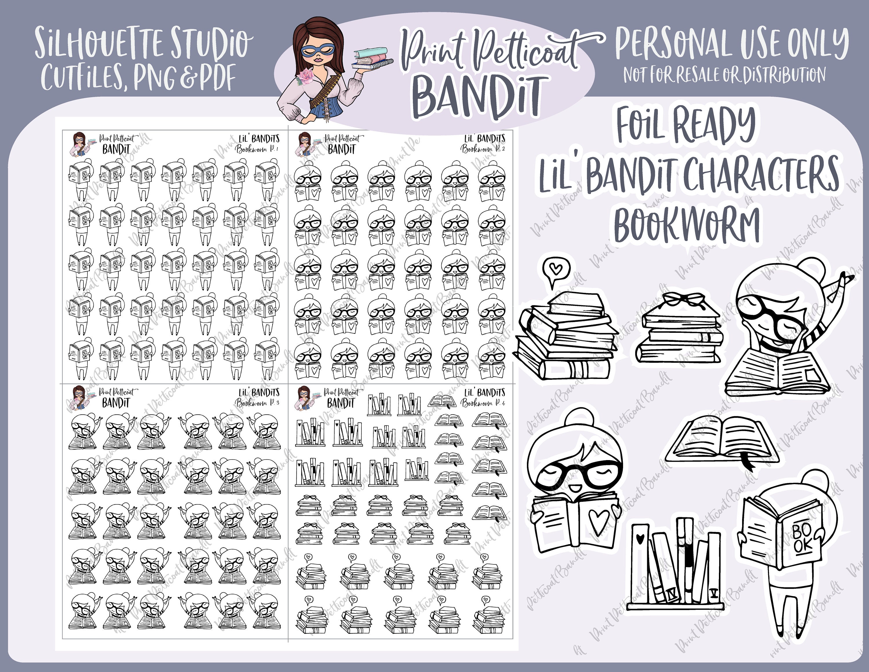 Stickers Silhouette Cut Files DIY Planner Stickers Good Day Foil Ready Lil/' Bandit Printable Character Stickers