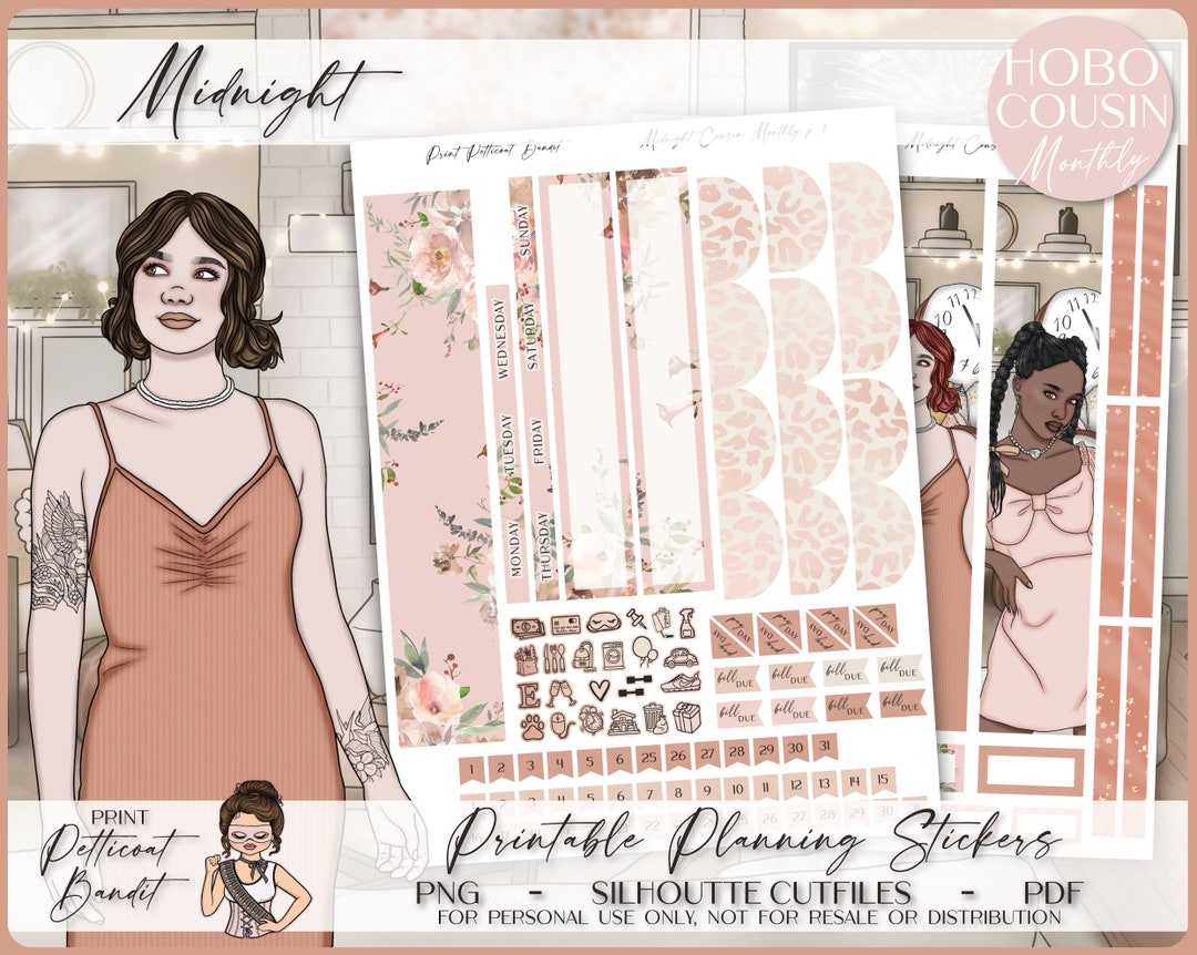 Printable Hobonichi Cousin Monthly Planner Kit Midnight - Etsy