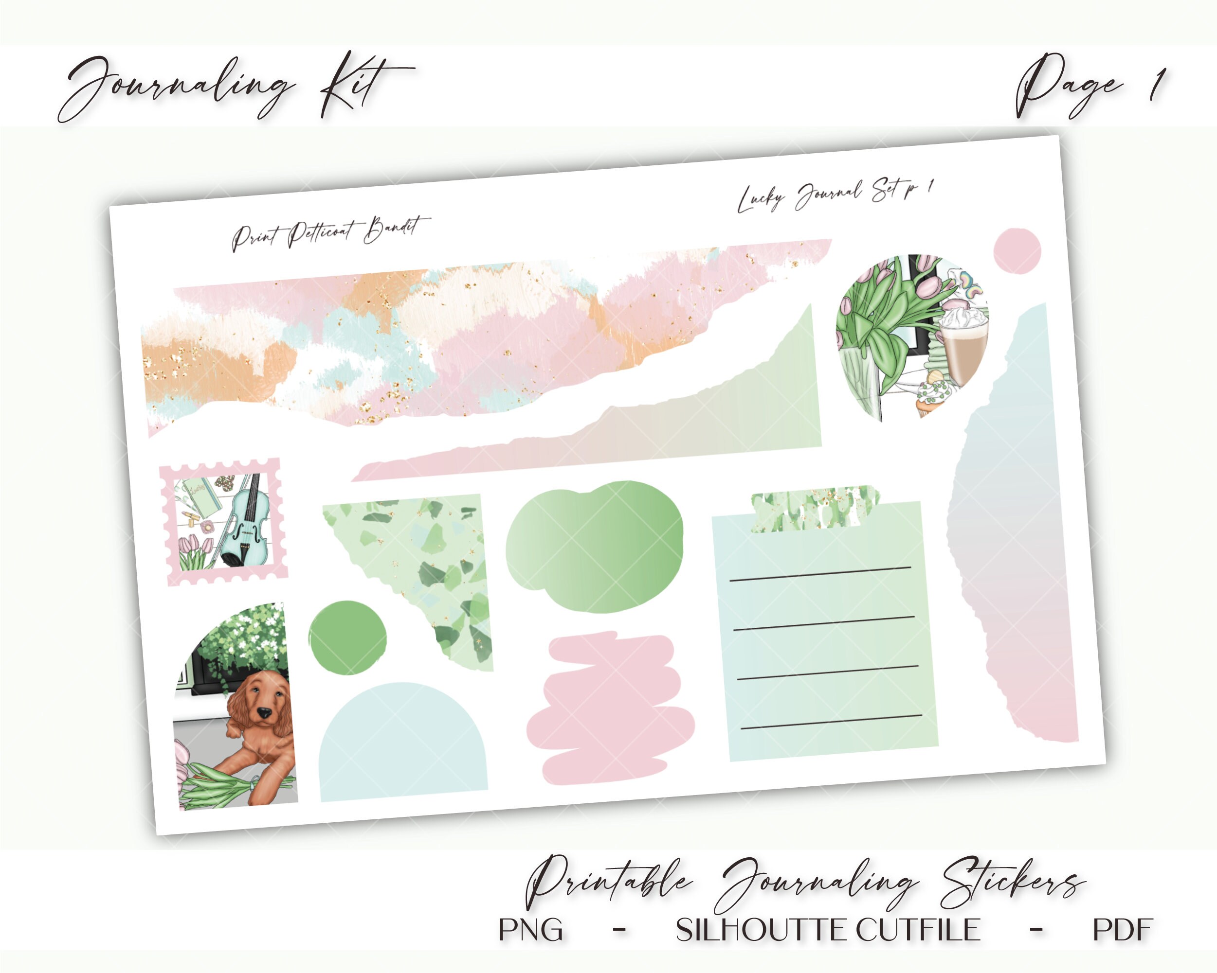 Printable Journaling Sticker Kit Seasons Creepings Journal Stickers  Decorative Planner Kit Silhouette Cutfiles Cricut Png 