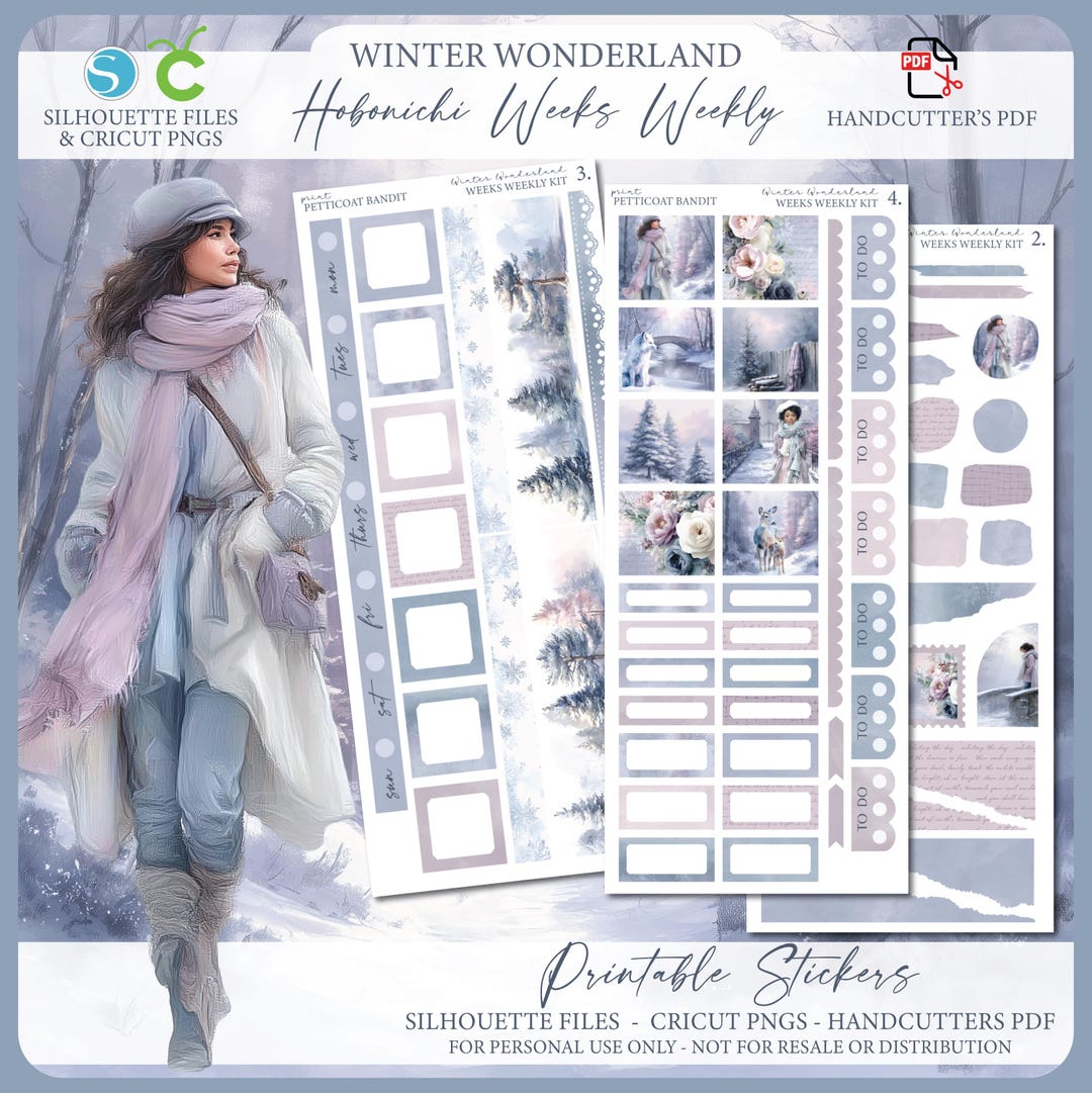 Winter Printable Hobonichi Weeks Weekly Planner Kit - Winter Wonderland ...