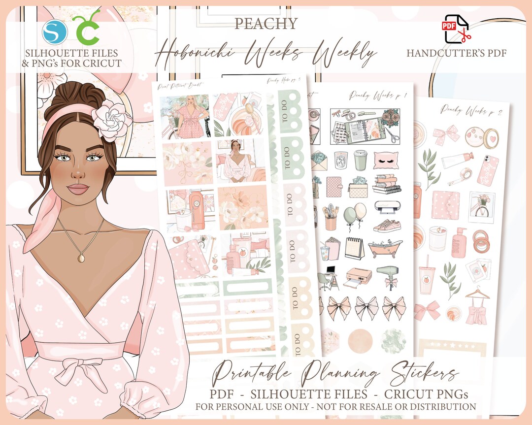 Printable Hobonichi Weeks Weekly Planner Kit - Peachy | Foil Ready ...