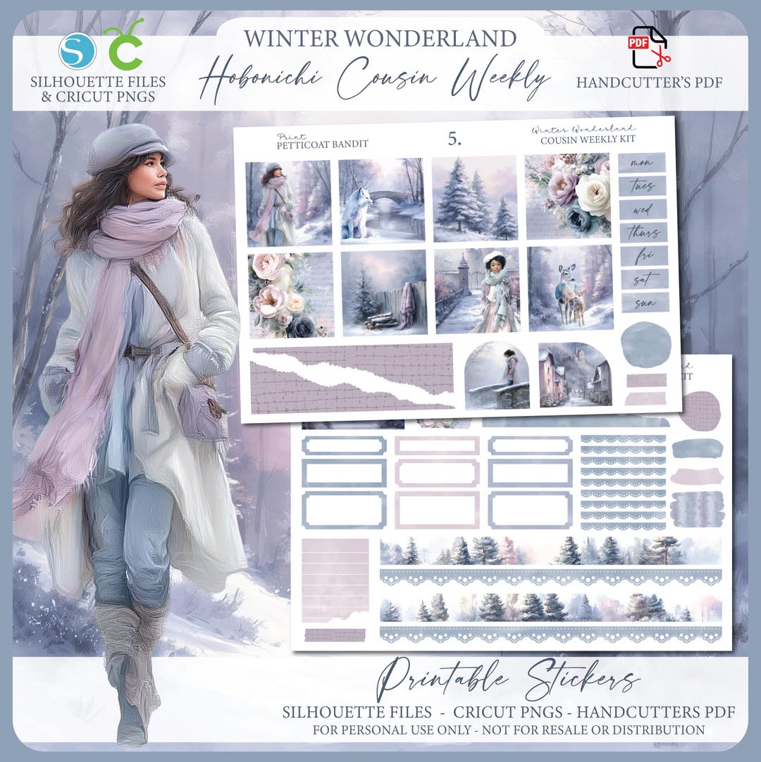 Winter Printable Hobonichi Cousin Weekly Planner Kit - Winter ...