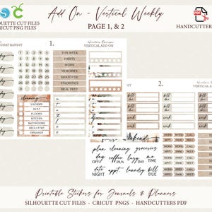 Printable Add on Vertical Weekly Planner Sticker Kit - Winter Escape ...
