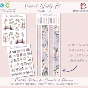 Printable Vertical Weekly Planner Sticker Kit - Winter Glow| Silhouette ...
