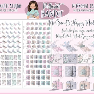 Ms. Bandits Happy Mail Icons Printable Icon Stickers | Digital Printable Planner Stickers | Silhouette Cut Files | PNG | PDF | xclusive