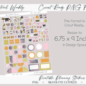 Printable Vertical Weekly Planner Sticker Kit Seance Foil Ready ...